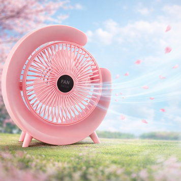 Портативний вентилятор FAN-019 G-лампа з LED підсвіткою,Рожевий