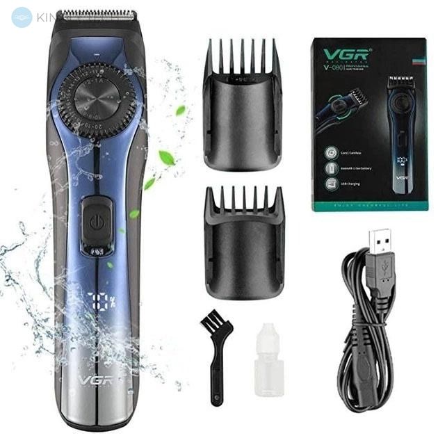 Машинка для стрижки волос VGR V-080 аккумуляторная с LED дисплеем