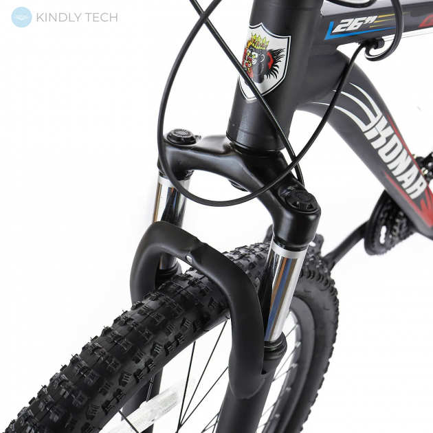 Велосипед горный с алюминиевой рамой Konar KA-26"17 передние амортизаторы, Черный/красный