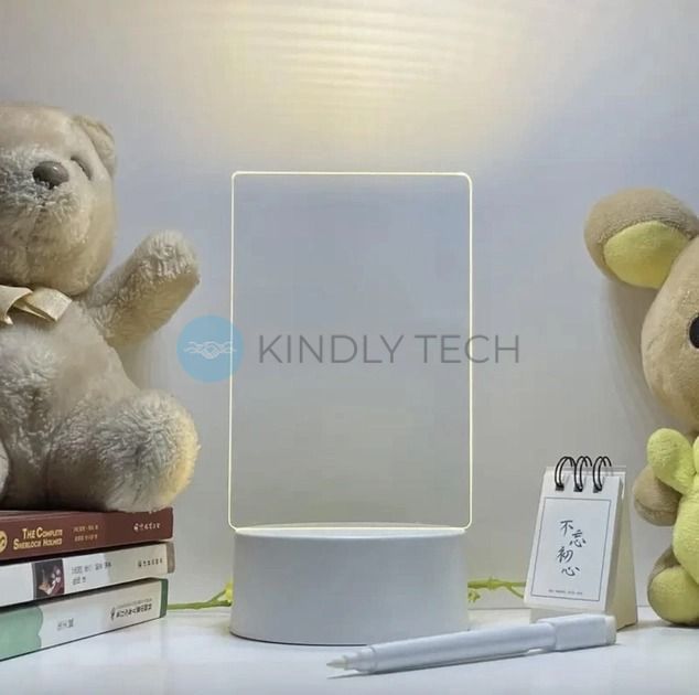 Світильник, нічник, дошка для нотаток 12,5 х 17,5 см, живлення від USB, 3 відтінки підсвічування
