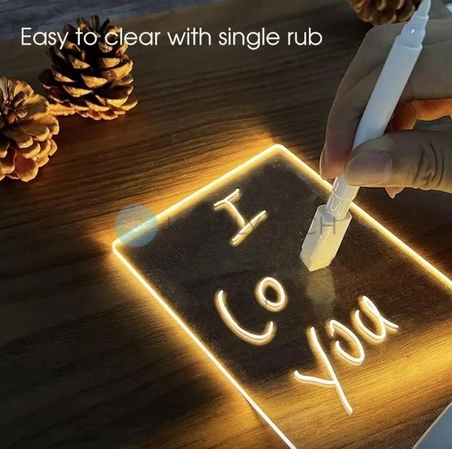 Світильник, нічник, дошка для нотаток 12,5 х 17,5 см, живлення від USB, 3 відтінки підсвічування