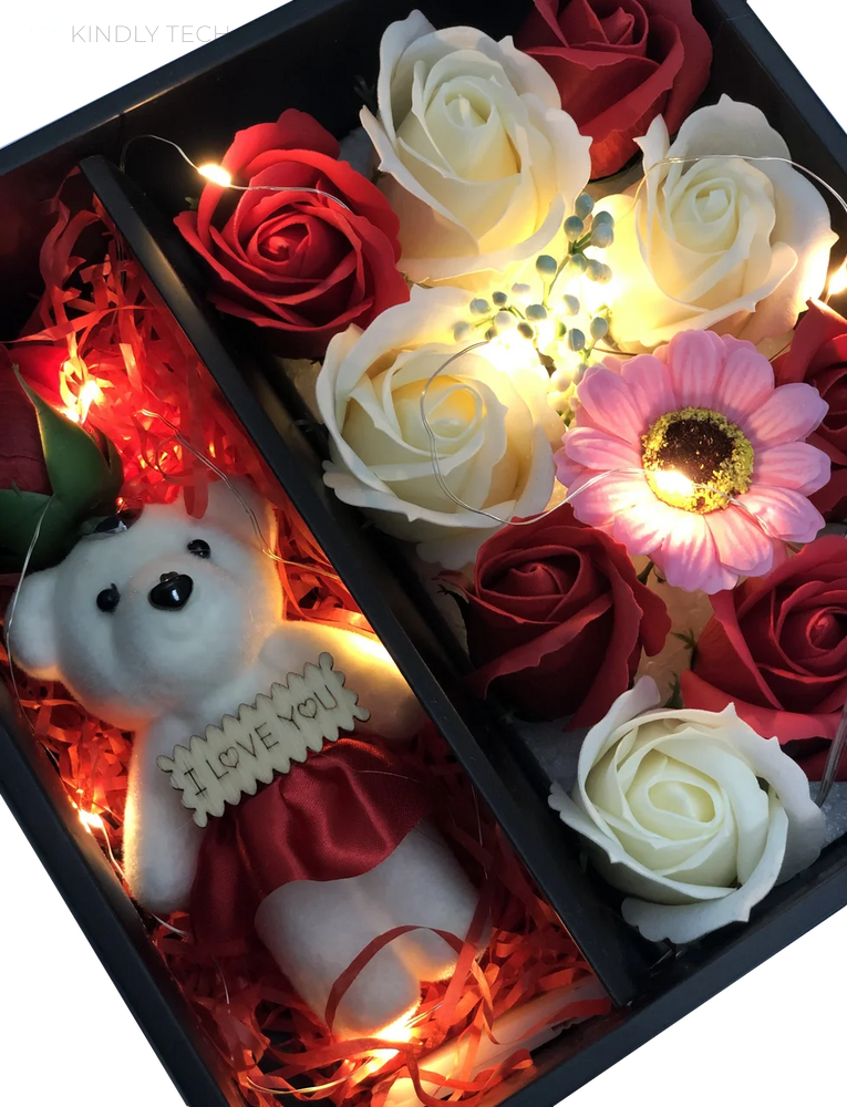 Подарочный набор мыла из роз с мишкой XY19-79