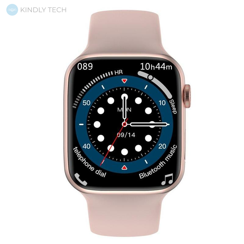 Розумний смарт годинник Smart Watch IWO W17 Series 7 з великим дисплеєм і розмовним динаміком, Рожевий