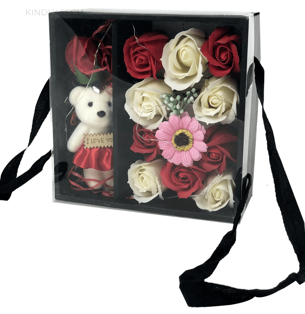 Подарунковий набір мила з троянд з ведмедиком XY19-79