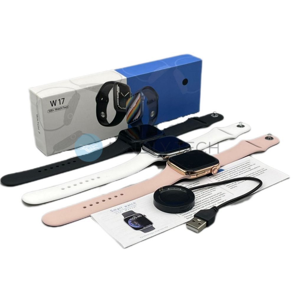 Умные смарт часы Smart Watch IWO W17 Series 7 с большим дисплеем и разговорным динамиком, Черный
