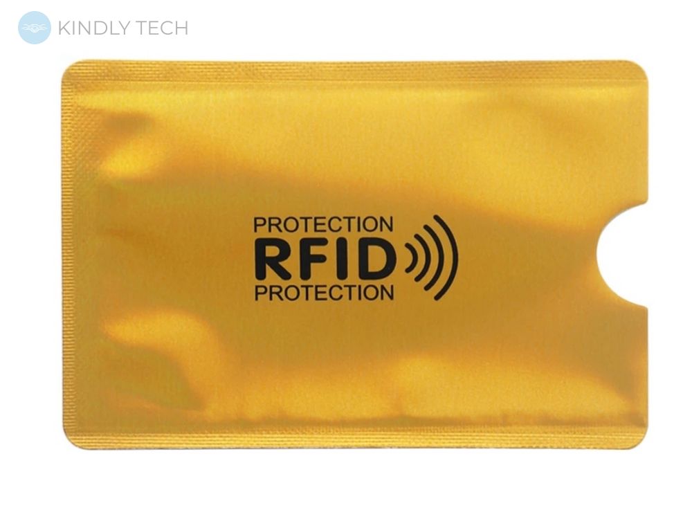 Защитный чехол для банковской карты с блокировкой от RFID считывания, Golden