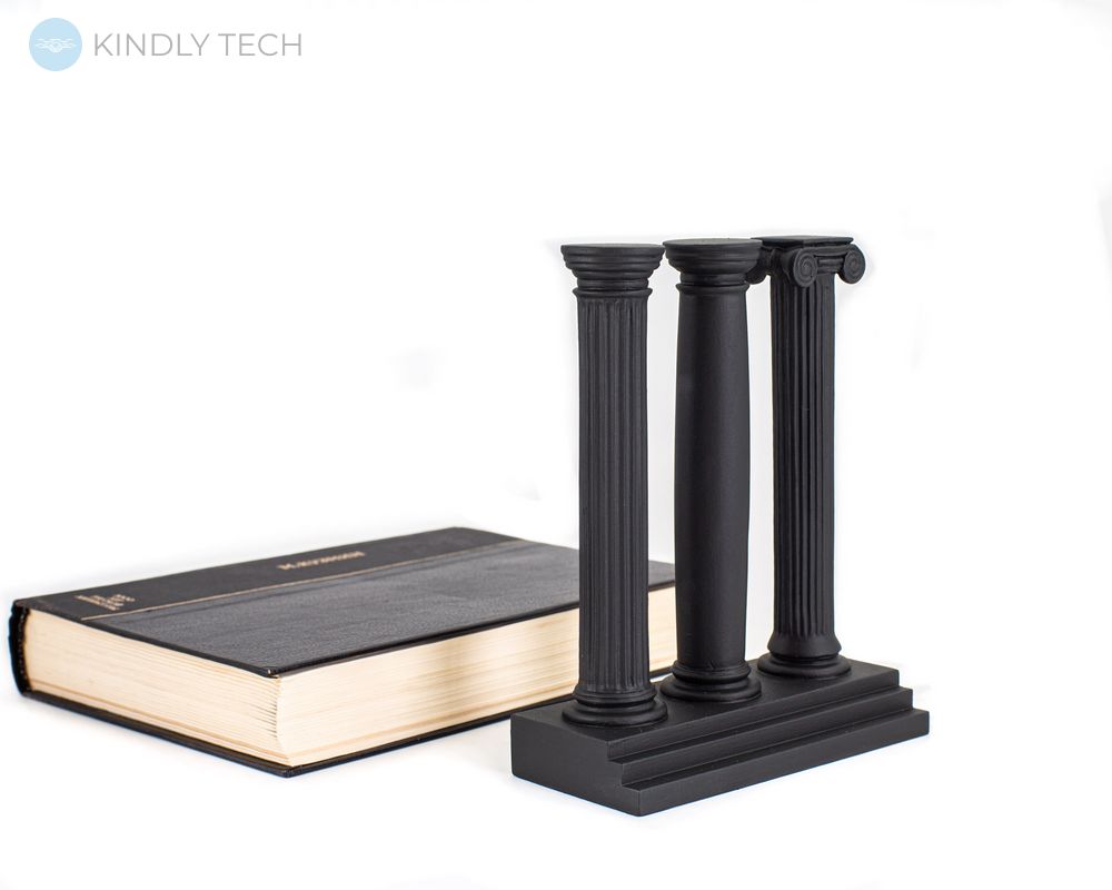 Тримач для книг «Три античні колони» (чорні), Чорний
