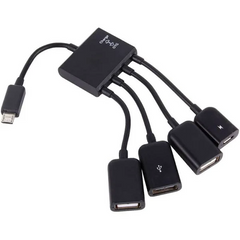 Хаб разветвитель 3 USB и 1 MicroUSB вход для смартфона