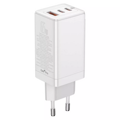 Мережевий зарядний пристрій 65W | GaN3 | 1U | 2C | C to C Cable (1m) - Baseus (CCGP0501) Pro Fast Charger - White