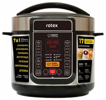 Мультиварка скороварка ROTEX REPC 76-B на 5 литров - 17 программ