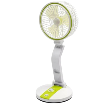 Компактний складаний портативний акумуляторний вентилятор Hurry Bolt HB-2019 з LED підсвічуванням, Зелений