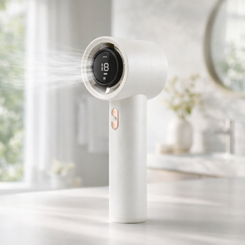 Портативный мини вентилятор Turbo Handheld Fan T11 аккумуляторный USB с цифровым дисплеем,Белый
