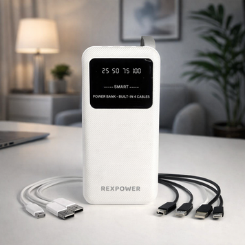 Павербанк Power Bank REXPOWER AK-213 30000 mAh білий