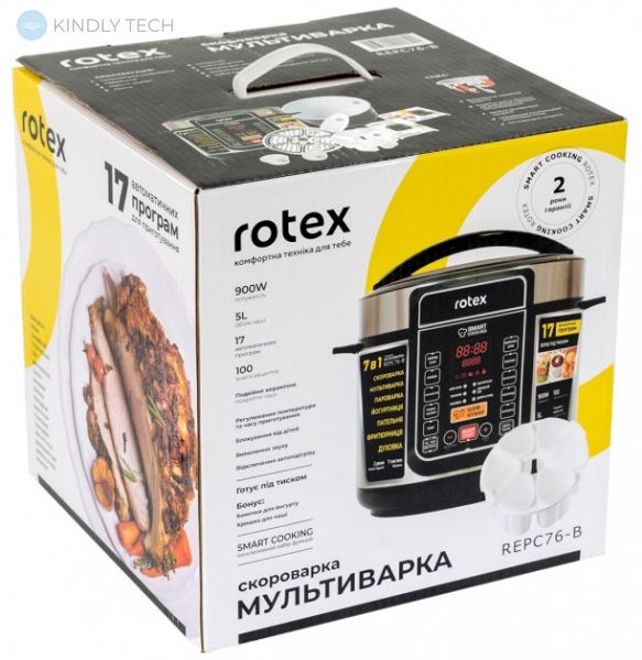 Мультиварка скороварка ROTEX REPC 76-B на 5 литров - 17 программ
