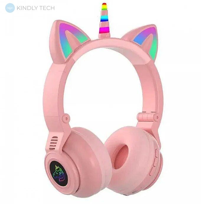 Бездротові Bluetooth навушники Unicorn Headset Stereo Wireless Headphone KD80 pink