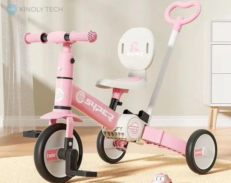Детский велосипед беговел Ocie Balance Bike Super 2в1 Розовый