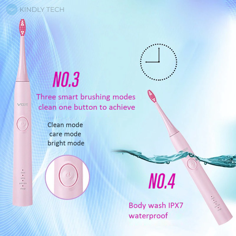 Электрическая аккумуляторная зубная щетка Electric Massage Toothbrush VGR V-805