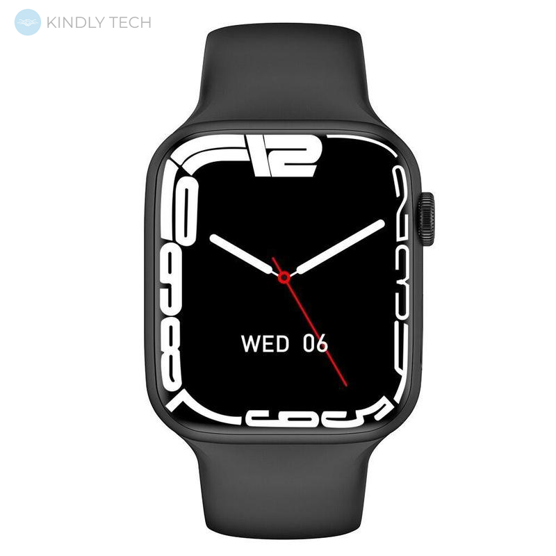 Умные смарт часы Smart Watch IWO W17 Series 7 с большим дисплеем и разговорным динамиком, Черный