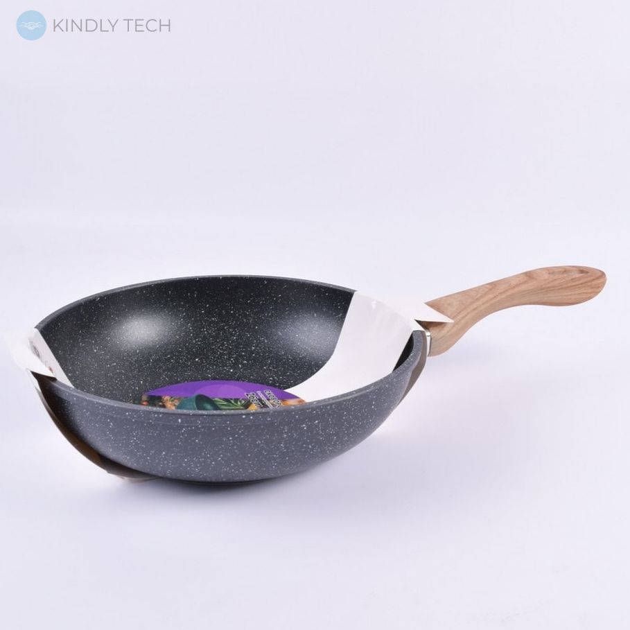 Сковорода с крышкой с антипригарным мраморным покрытием Benson BN-488 26 х 8 см