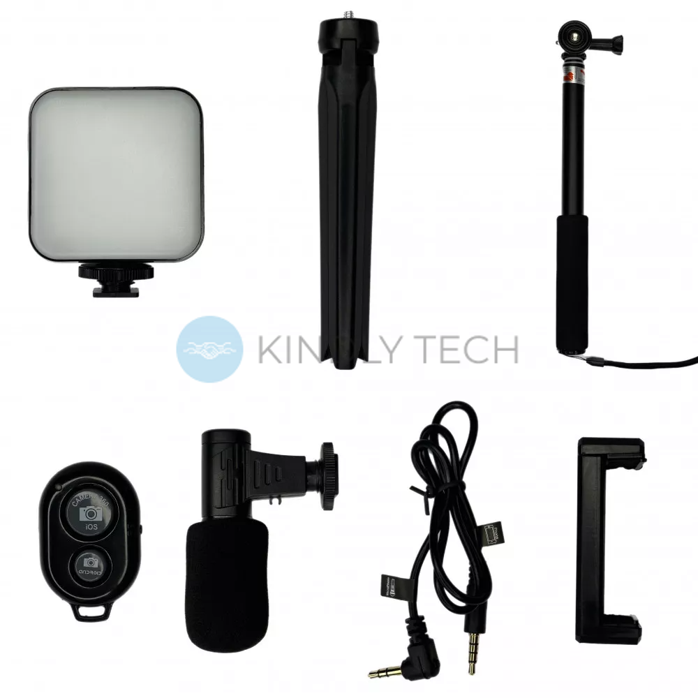 Монопод трипод с микрофоном для телефона, Bluetooth, 1.00m, LED Lamp & Flash, AY-49Z