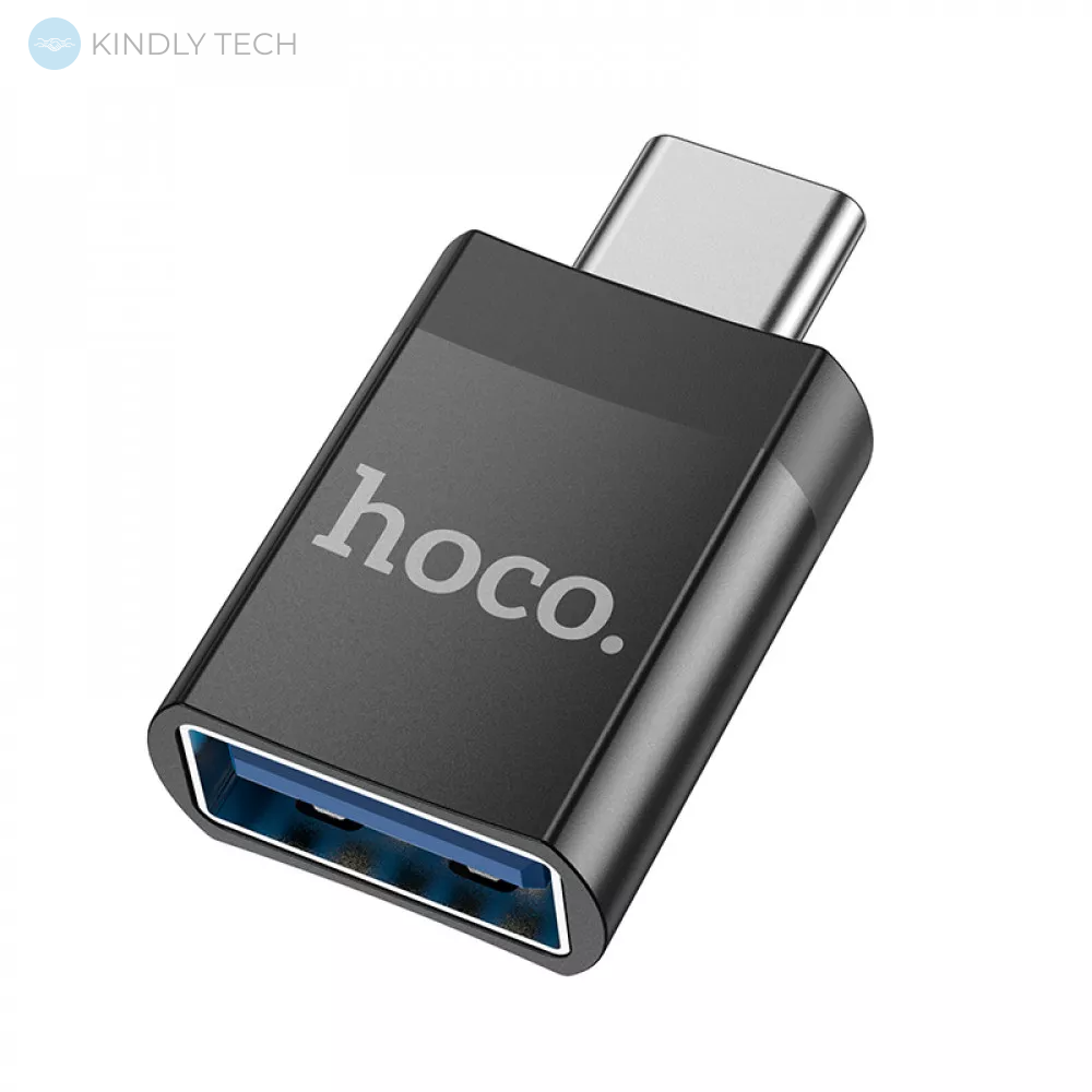 Перехідник OTG USB C To USB — Hoco UA17 — Black