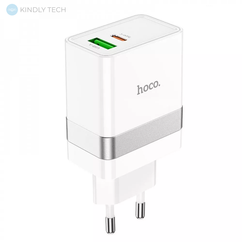 Мережевий зарядний пристрій 30W PD | QC3.0 - Hoco N21 pro - White