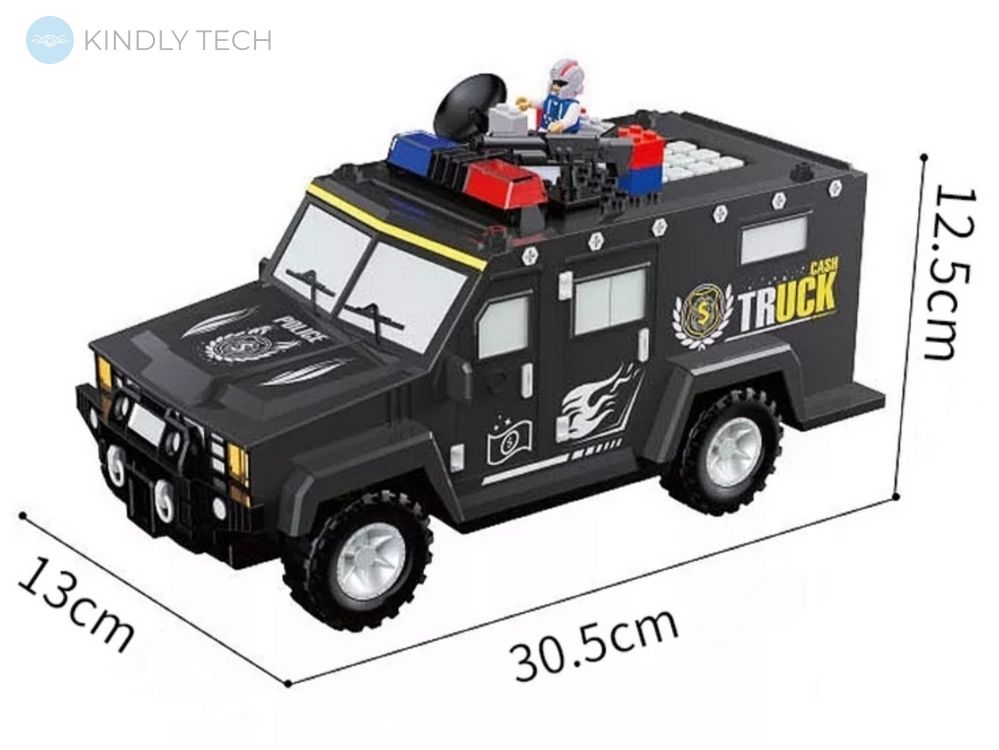 Електронна скарбничка-сейф Машинка LEGO з кодовим замком і сканером відбитка пальця Hammer black