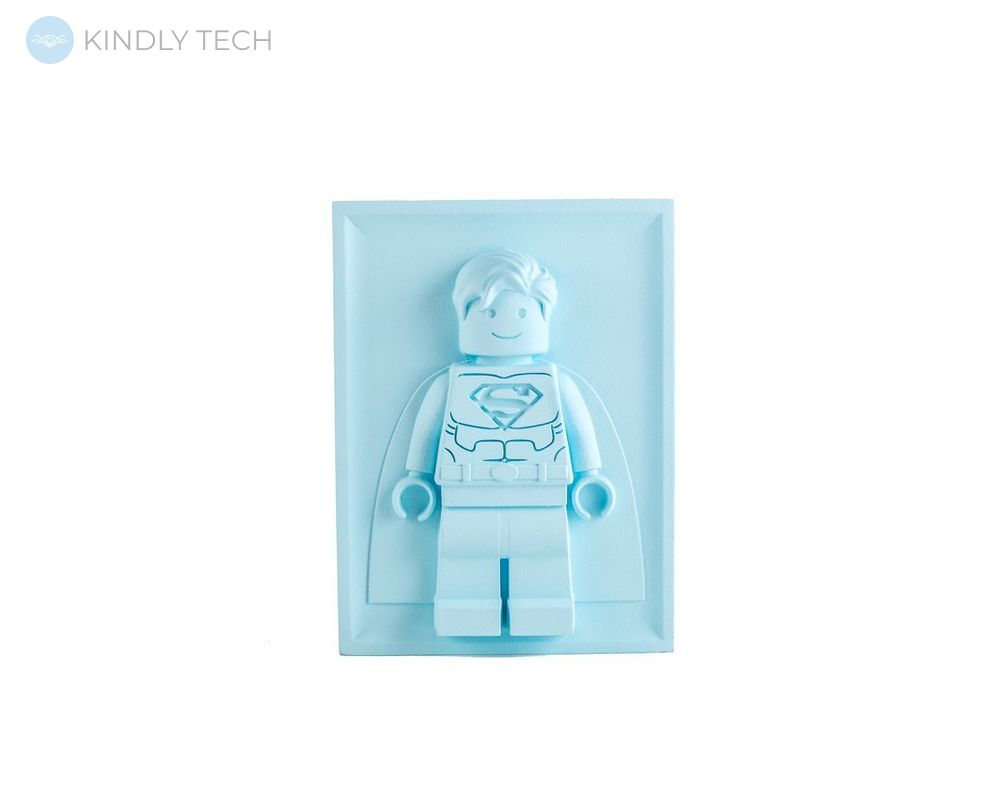Настенный Декор в детскую «Лего Супермен», Голубой
