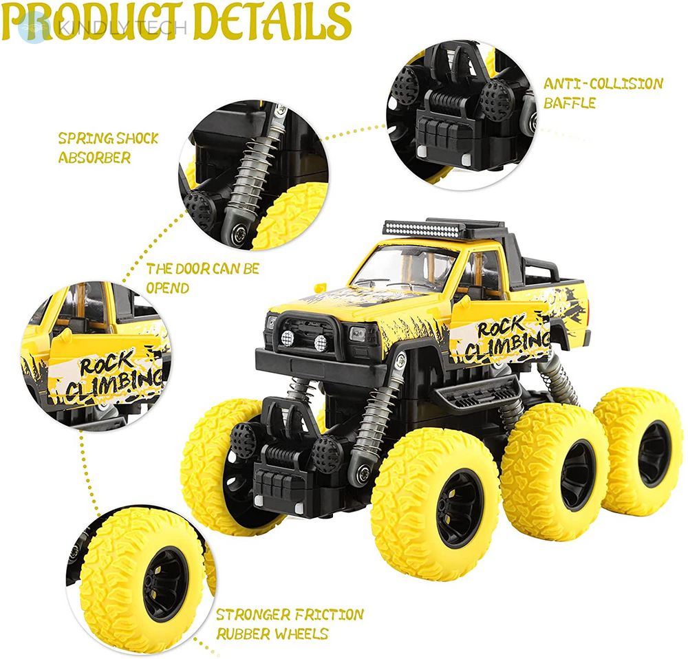 Джип Rock Climber 6 колес с амортизатором, инерция 4WD yellow
