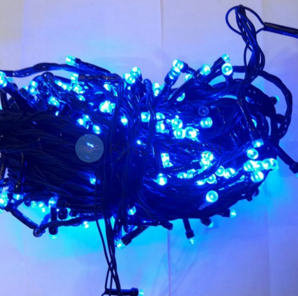Гирлянда &laquo;Нить&raquo;, 380 LED, 25 м, синий свет, зелёный провод