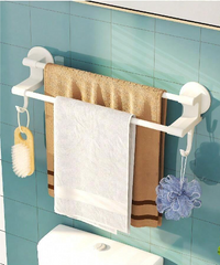 Вешалка для ванной комнаты Towel Bar YH6612B с крючками, двойная, White