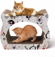 Домик-когтеточка картонная для котов и кошек 39*29*22 см.