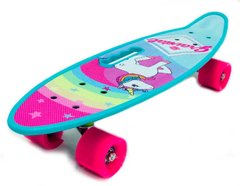 Скейт Пенні Борд (Penny Board) зі світними колесами та ручкою, Pink