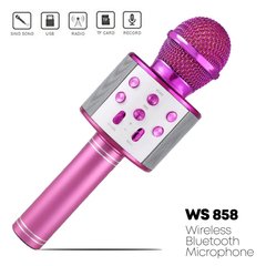 Бездротовий портативний вокальний караоке-мікрофон Bluetooth WS-858 purple