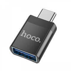 Перехідник OTG USB C To USB — Hoco UA17 — Black