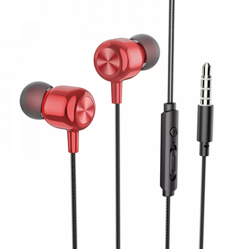 Дротові навушники з мікрофоном 3.5mm &mdash; Hoco M87 String wired &mdash; Red flame