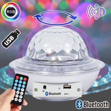 Лазерный диско - шар Ufo Bluetooth+пульт ( Led - лампа)