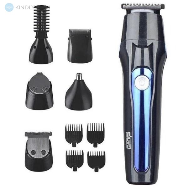 Аккумуляторный триммер для стрижки волос и бороды DSP 90315 9в1
