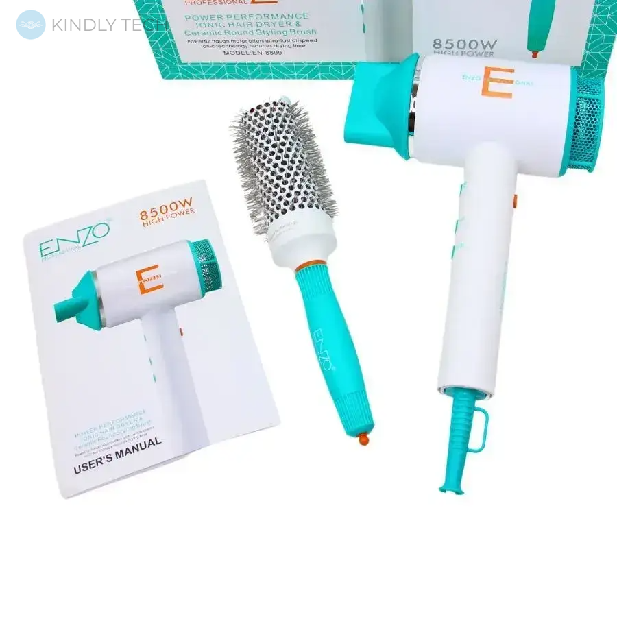 Професійний фен для сушіння волосся зі щіткою Enzo EN-8899