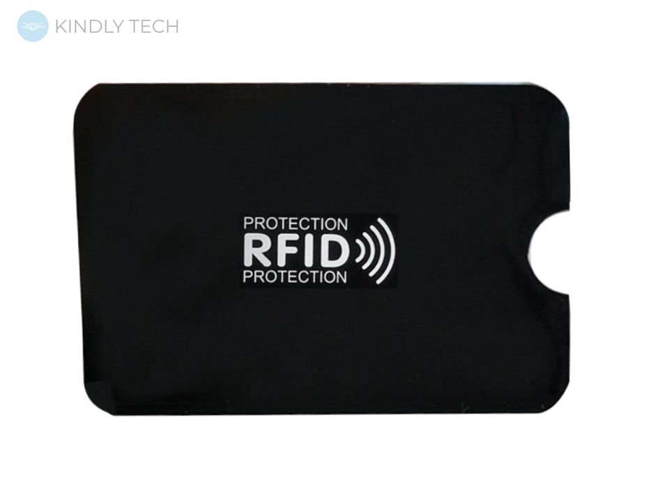Захисний чохол для банківської карти з блокуванням від RFID зчитування, Black