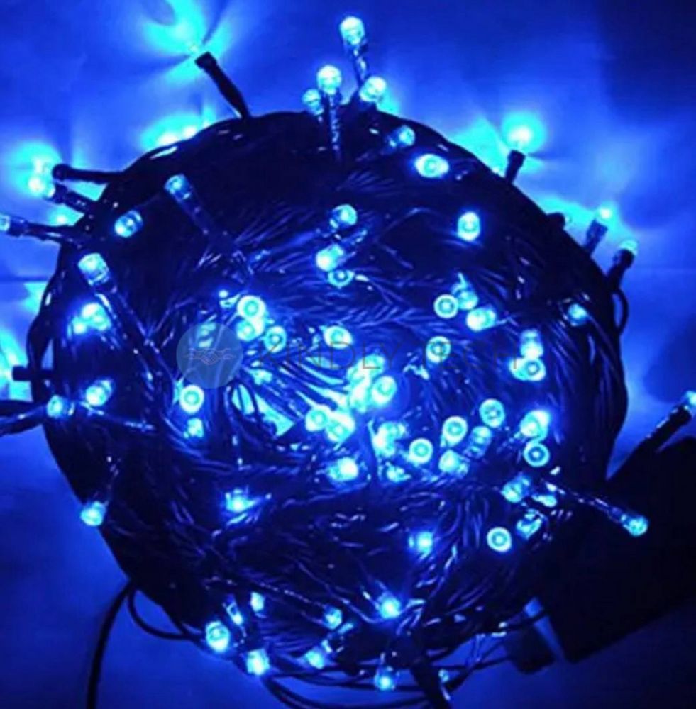 Гирлянда &laquo;Нить&raquo;, 380 LED, 25 м, синий свет, зелёный провод