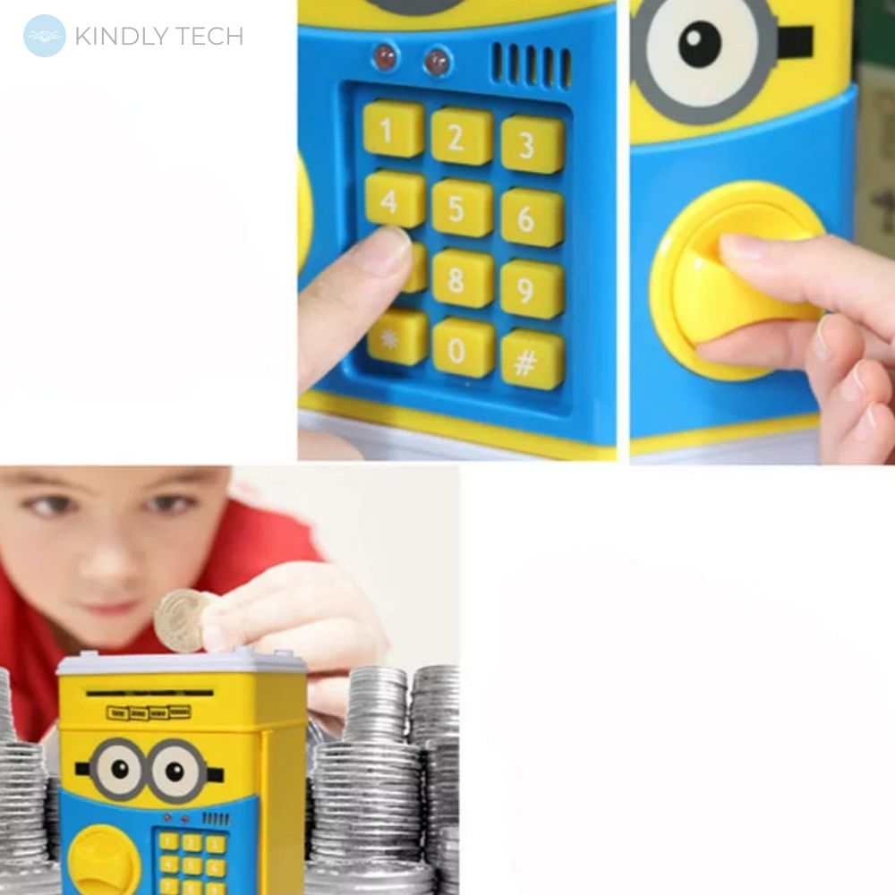 Електронна скарбничка, сейф "Міньйон з великими очима" для дітей з кодовим замком