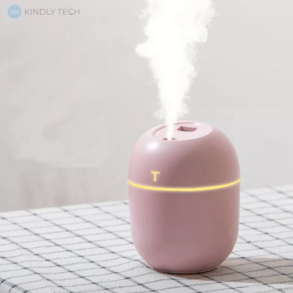 Зволожувач повітря - ароматизатор "Овал" Humidifier, Рожевий