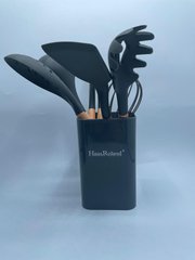 Набор силиконовых кухонных инструментов Haus Roland 8 шт. черный