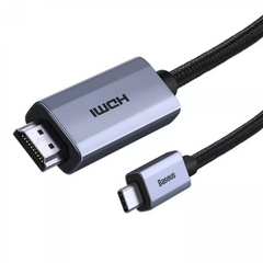 Кабель USB C to HDMI 4K Adapter Cable (1m) — Baseus (WKGQ010001) High Definition Series Graphene Black — Black