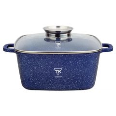 Кастрюля-казан Top Kitchen TК00056 с мраморным покрытием, 6,7л, Синяя