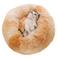 Лежанка пухнастик для котів і собак глибока 622-11, діаметр 50 см, в асортименті