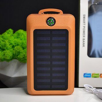 Повербанк 20000 mAh із сонячною батареєю та компасом Помаранчевий
