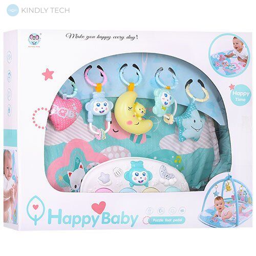 Детский развивающий коврик Happy Baby для младенца с погремушками