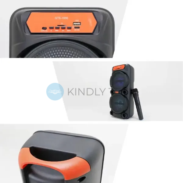 Портативная Bluetooth-колонка GTS-1880 50 Вт с микрофоном и двумя динамиками